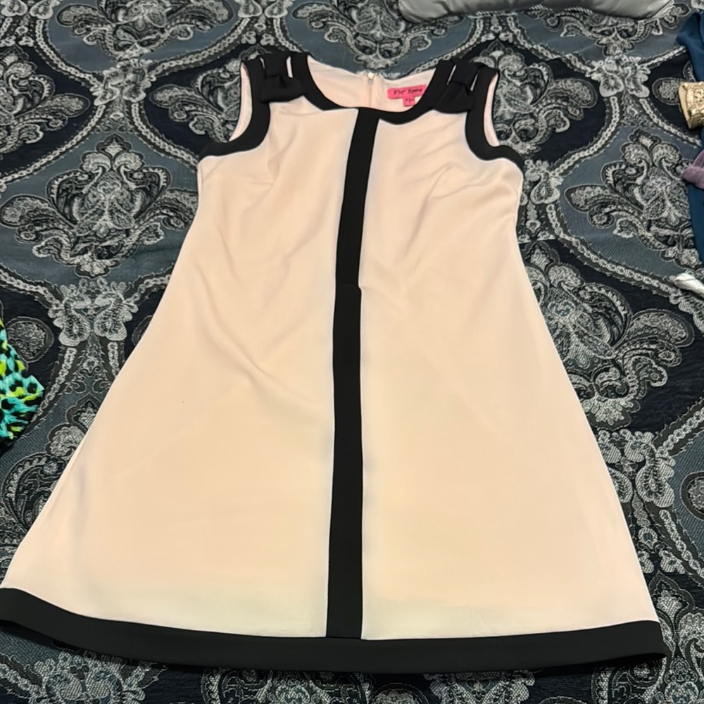 Betsey Johnson Cream and Black Mini Dress